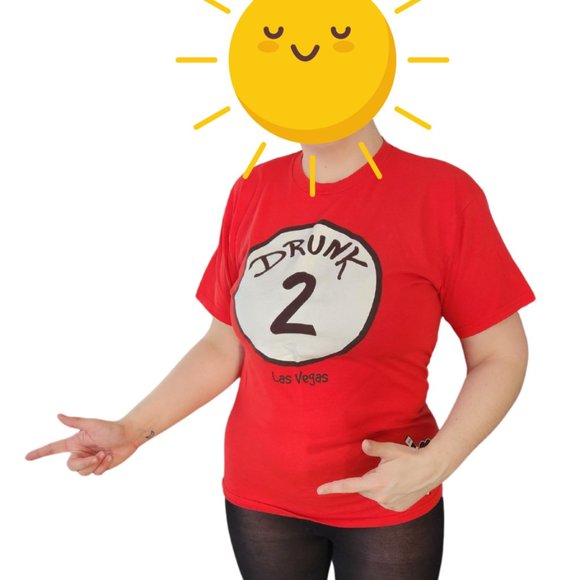 (DRUNK 2) - Drunk 1 and Drunk 2 Dr Suess Parody Short Sleeve Tees - Picture 5 of 9